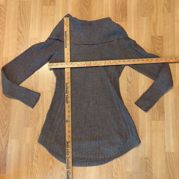 Angel Of The North Anthropologie Sweater Womens XS Brown Cowl Neck Waffle - Picture 2 of 6